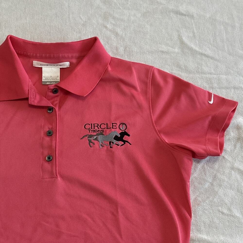 Nike Golf Polo Shirt Large Pink Circle J Trailers - Picture 2 of 5